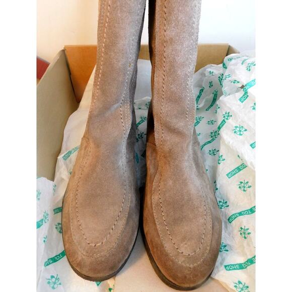 Draper of Glastonbury Ambleside Sheepskin Suede Boot Taupe Brown Size 8.5 - Picture 3 of 9